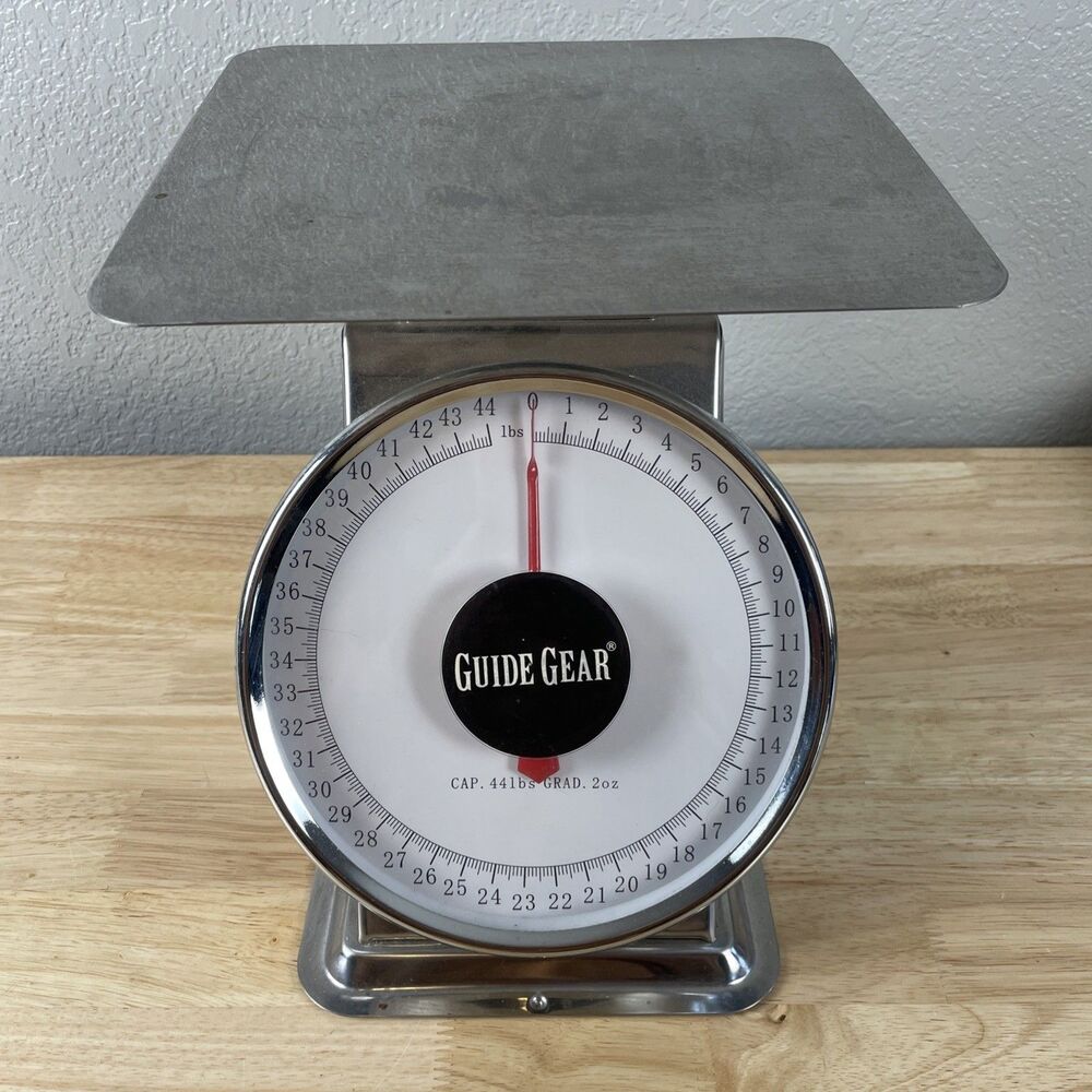 KITCHEN SCALE Guide Gear 44 lbs. Heavy-Duty Stainless Steel Portion Mechanical